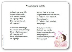 Comptine Arlequin marie sa fille