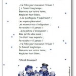 Comptine Bonjour monsieur l'hiver