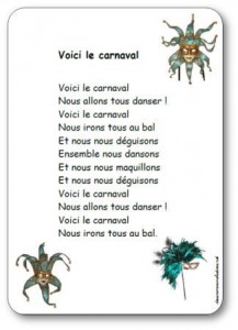 Comptine Voici le carnaval