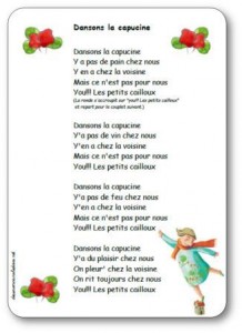 Ronde, jeux dansés maternelle, tresse et farandole, Ronde Dansons la capucine