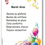 Comptine Mardi gras, sautez au plafond