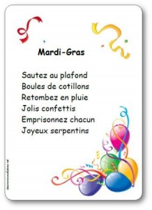 Comptine Mardi gras, sautez au plafond