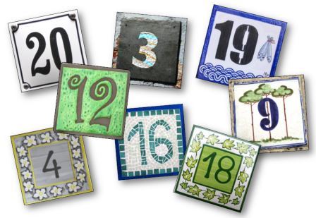 Mémory des nombres des plaques de numéros de maison