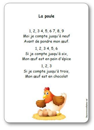 Comptine La poule - Paroles illustrées de la comptine "La poule" à ...