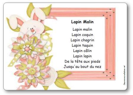 Comptine Lapin Malin