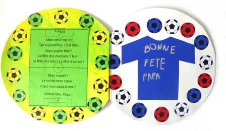 Une Carte En Forme De Ballon De Football Carte Ballon De Foot Pour La Fete Des Peres