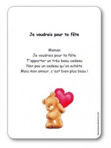 Comptine Je voudrais pour ta fête