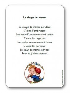 Comptine Le visage de maman est doux