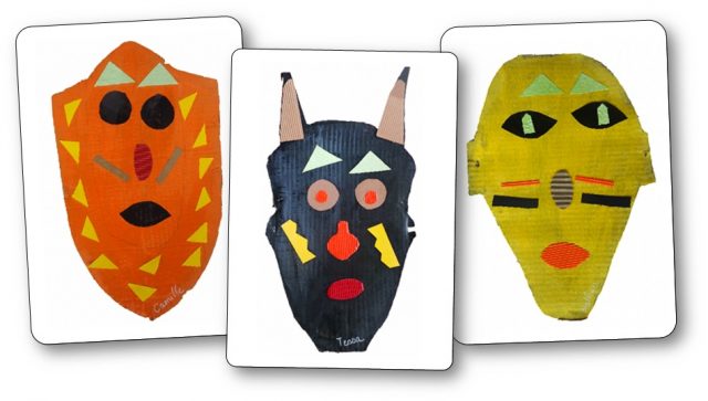 Masques africains en carton