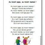 Comptine Au revoir papa, au revoir maman