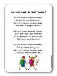 Comptine Au revoir papa, au revoir maman