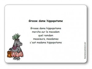 Comptine Grosse dame hippopotame