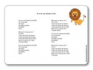 Comptine Je m en vais chasser le lion