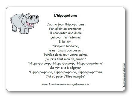 Comptine L'hippopotame