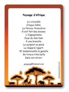 Comptine Paysage d Afrique