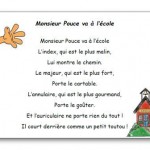 Comptine Monsieur Pouce va à l école