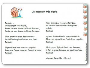 Chanson Un escargot très rigolo d'Anny et Jean-Marc Versini