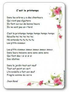 chanson a la rencontre du printemps