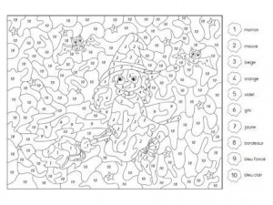 Coloriage magique sorcière