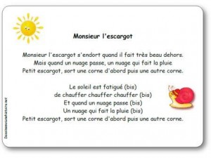 Comptine Monsieur l'escargot s'endort