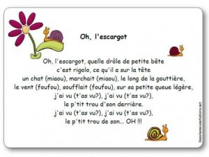 Comptine Oh l'escargot
