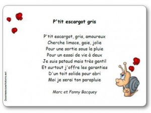 Comptine P'tit escargot gris Bacquey