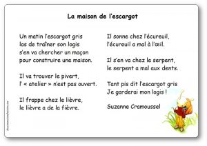 Poésie La maison de l'escargot de Suzanne Cramoussel