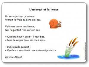 Poésie L escargot et la limace Corinne Albaut