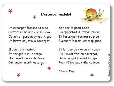 Poésie L'escargot matelot de Claude Roy