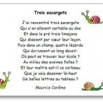 Poésie Trois escargots Maurice Carême