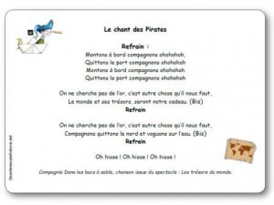 Chanson Le chant des Pirates Compagnie Dans les bacs à sable