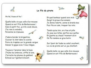 Comptine Le fils du pirate Ho hé hisse et ho