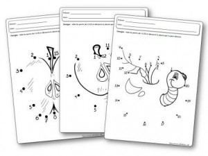 Fiches d activités relier les points dessins pommes