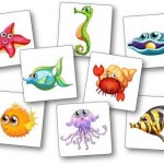 Jeu Mémory poissons et crustacés