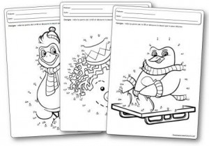 Fiches d activités Jeux des points à relier de l hiver
