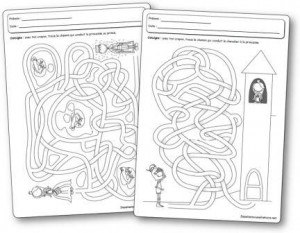 Fiches d activités Labyrinthes de princesses