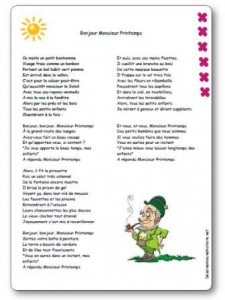 Comptine Bonjour Monsieur Printemps