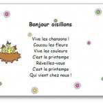 Comptine Bonjour oisillons