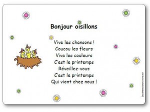 Comptine Bonjour oisillons