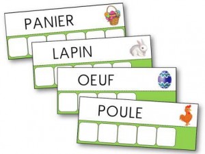 Atelier des mots de Pâques image des fiches à imprimer