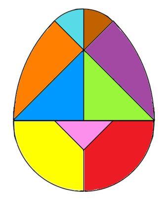 Tangram oeuf à imprimer Egg tangram puzzle, tangram oeuf de Pâques