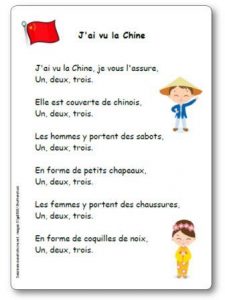Comptine J ai vu la Chine