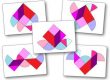 Heart Tangram puzzles printable pattern Modèles Tangram coeur à imprimer