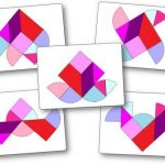 Heart Tangram puzzles printable pattern Modèles Tangram coeur à imprimer
