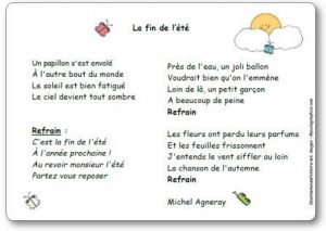 Chanson La fin de l'été Michel Agneray