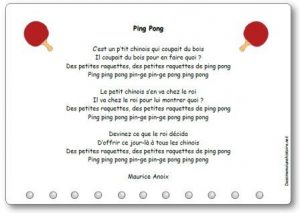 Chanson Ping Pong de Maurice Anoix