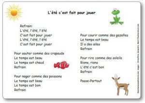 Comptine L'été c'est fait pour jouer Passe Partout