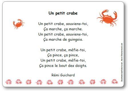 Comptine Un petit crabe Rémi Guichard