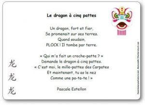 Poésie Le dragon à cinq pattes Pascale Estellon