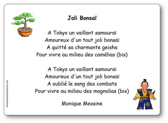 Comptine Joli Bonsaï de Monique Messine